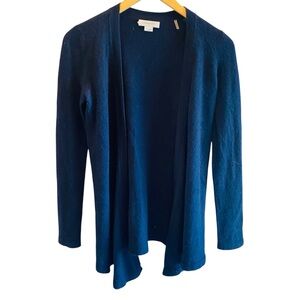 Christopher Fischer 100% Cashmere Navy Blue Open Front Cardigan Size XS